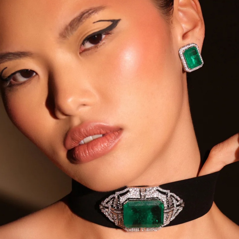 Anayah Emerald Green and Silver Choker Necklace